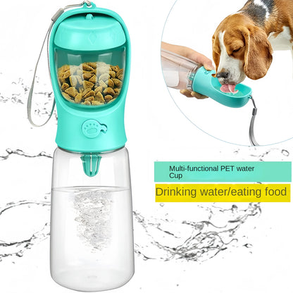 Portable Pet Water Cup Bottle With Food Dispenser