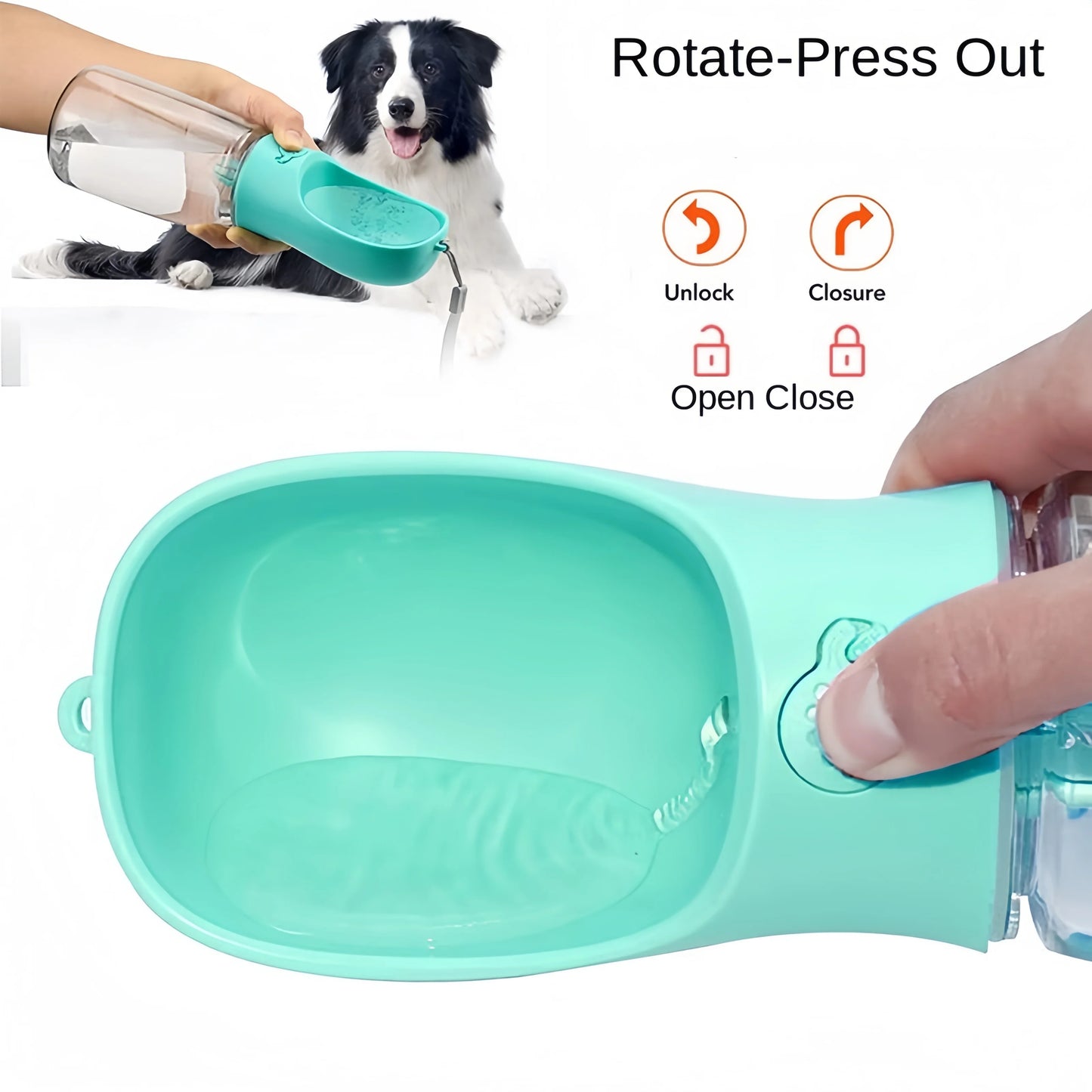 Portable Pet Water Cup Bottle With Food Dispenser